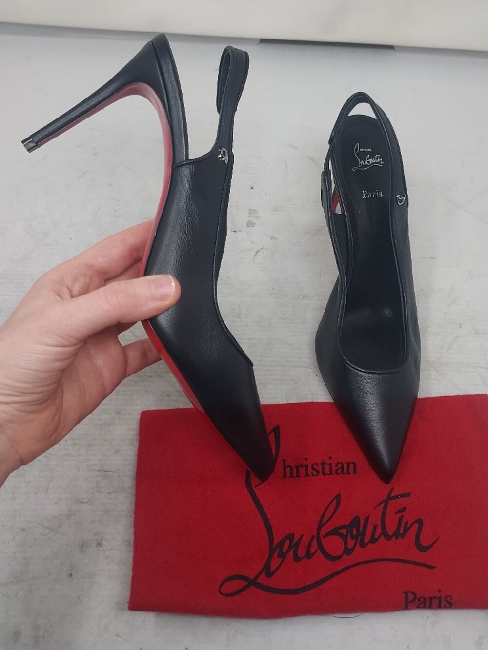 Christian Louboutin Black Sporty Kate Slingback Pump